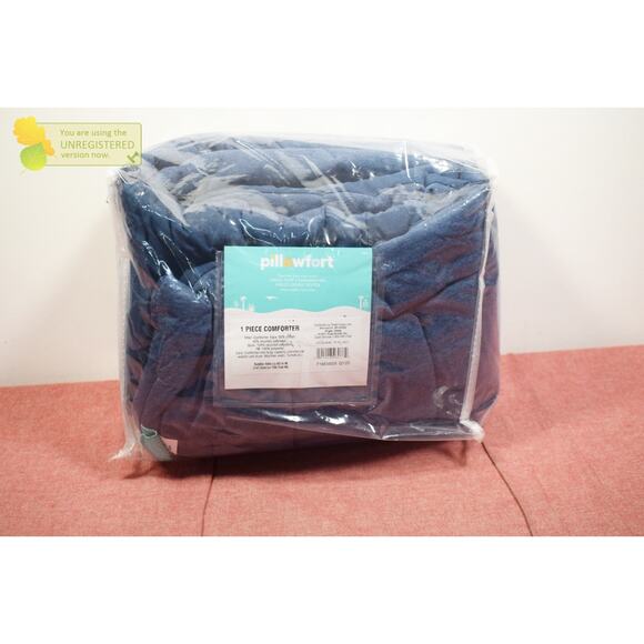 Pillowfort Toddler Channel Jersey Kids' 58x42 Comforter Navy* - Picture 1 of 7